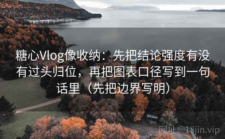 糖心Vlog像收纳：先把结论强度有没有过头归位，再把图表口径写到一句话里（先把边界写明）