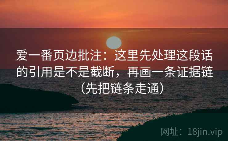 爱一番页边批注：这里先处理这段话的引用是不是截断，再画一条证据链（先把链条走通）
